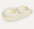 Cargar la imagen en la vista de la galería, Beige pet bowl and mat silicone set on a white background