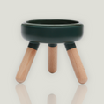 Load image into Gallery viewer, Pet bowl table equipped with an antibacterial porcelain bowl, a silicon base and 3 crafted wood legs.