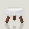 Load image into Gallery viewer, Pet bowl table equipped with an antibacterial porcelain bowl, a silicon base and 3 crafted wood legs.