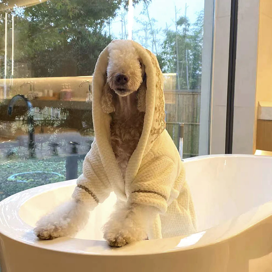 Bunny Bathrobe product shot – Nala's Pet Boutique