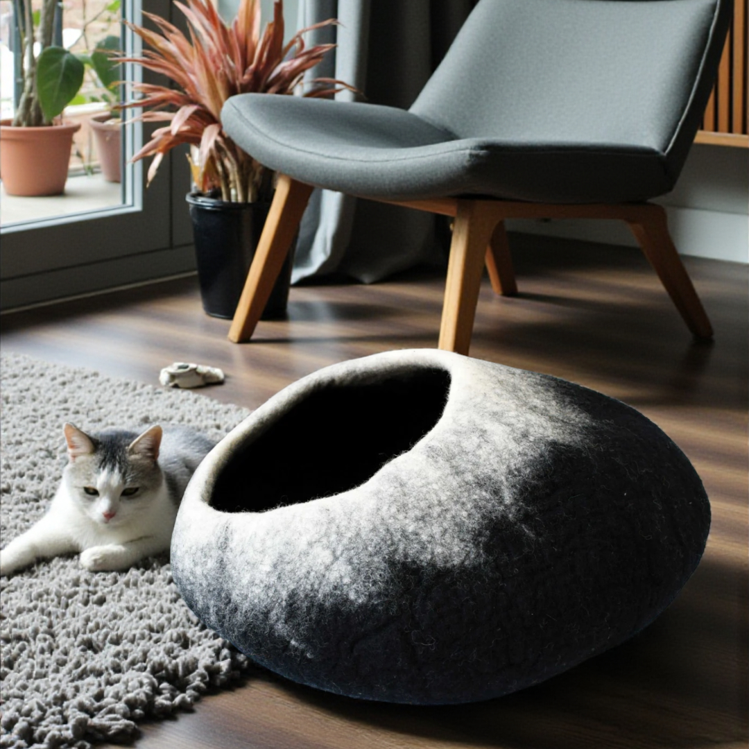 Black & White Ombre Cave top view – Nala's Pet Boutique
