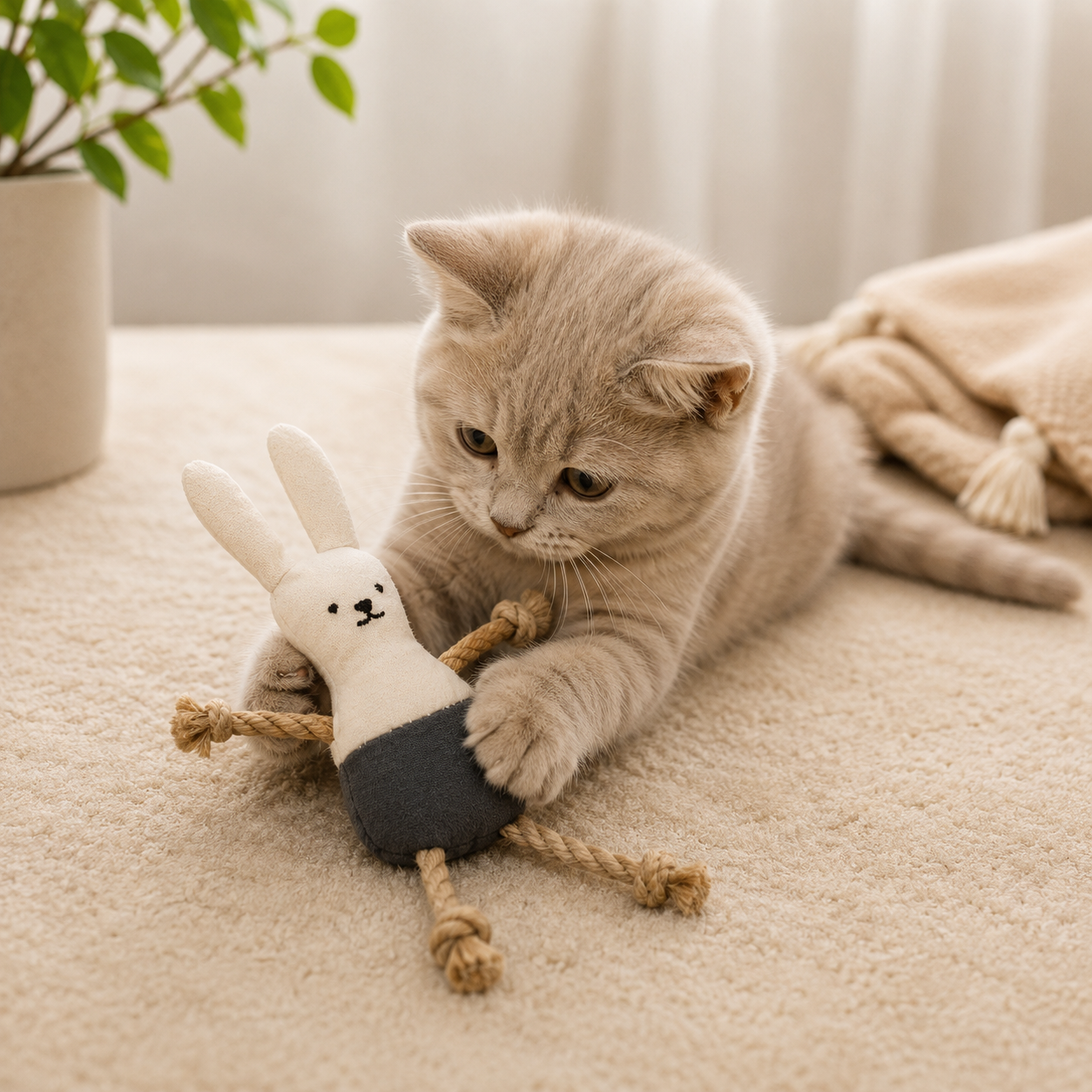 Bunny Rope Cat Toy