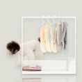 Load image into Gallery viewer, This clothing rack is both aesthetically pleasing and practical with the added bonus of a bottom shelf to store wet tissue and already-folded clothing.
