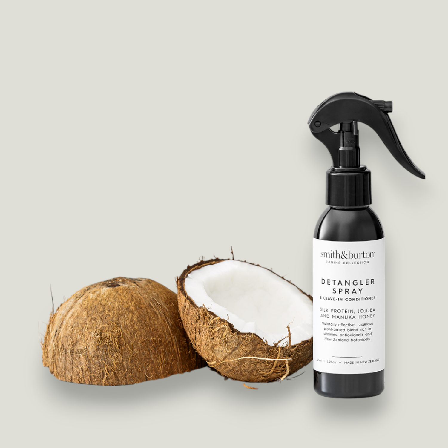 Detangler Spray & Leave-In Conditioner made with silk protein, jojoba and manuka honey. Naturally effective, luxurious plant-based blend rich in vitamins, antioxidants and New Zealand botanicals.