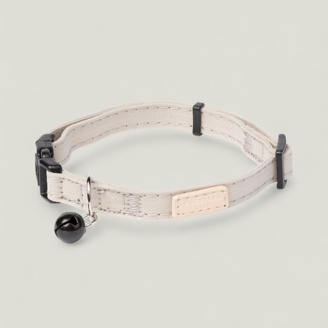 FuzzYard Life Cat Collar - Soft cotton cat collar with hardware in various colors, and bell. Adjustable 20–30 cm for a secure, comfortable fit. Available in multiple colors from FuzzYard Life’s premium pet accessory range.