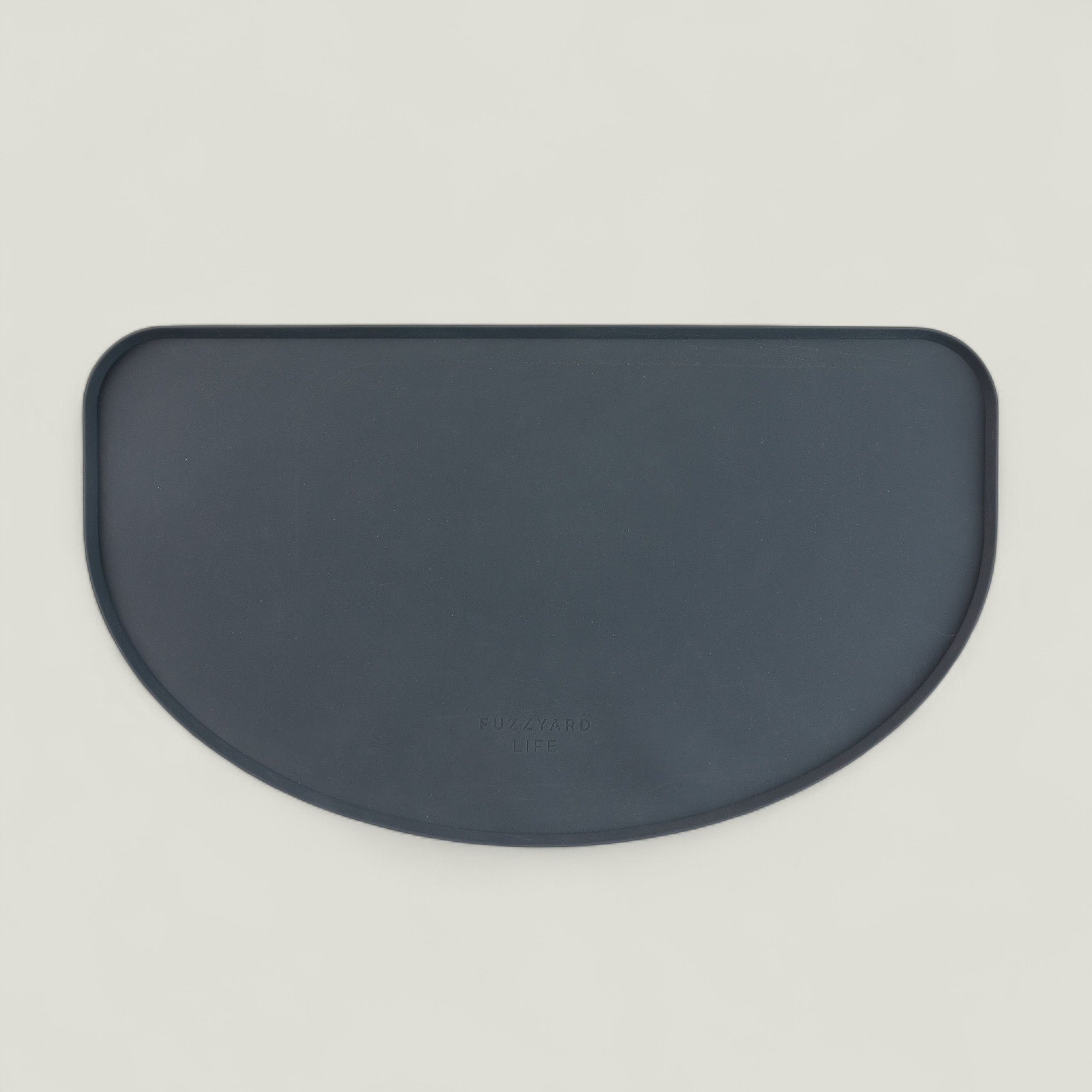 FuzzYard Life silicone pet feeding mat, food‑grade, dishwasher‑safe, spill‑resistant design, available in five colors for stylish and practical pet mealtime.