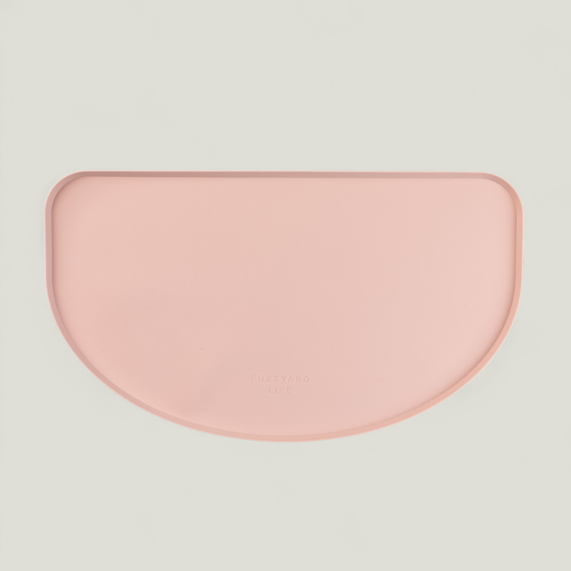 FuzzYard Life silicone pet feeding mat, food‑grade, dishwasher‑safe, spill‑resistant design, available in five colors for stylish and practical pet mealtime.