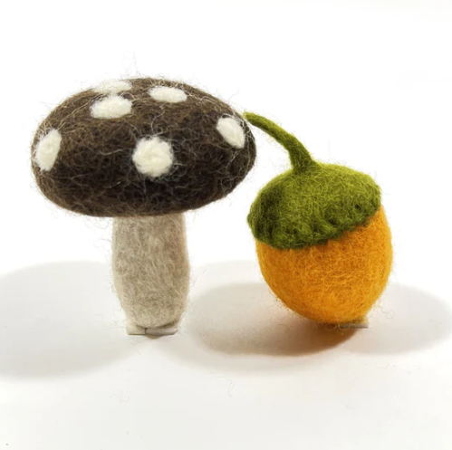 MUSHROOM & ACORN, PACK OF 2 TOYS, ASSORTED COLORS
