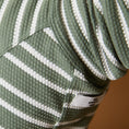 Cargar la imagen en la vista de la galería, Basic green and white stripes lightweight turtleneck sweater made with a textured jersey. Comfortable and easy to wear.
