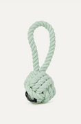 Cargar la imagen en la vista de la galería, Mint green rope toy with a knot on a white background
