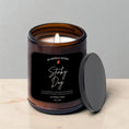 Load image into Gallery viewer, Stinky Dog – Pet Friendly Candle made with 100% natural soy wax and a cotton wick, safe for pets and family. Shredded coconut and fresh blueberry scent naturally neutralizes odors. Clean burn, free from toxins, parabens, and phthalates.
