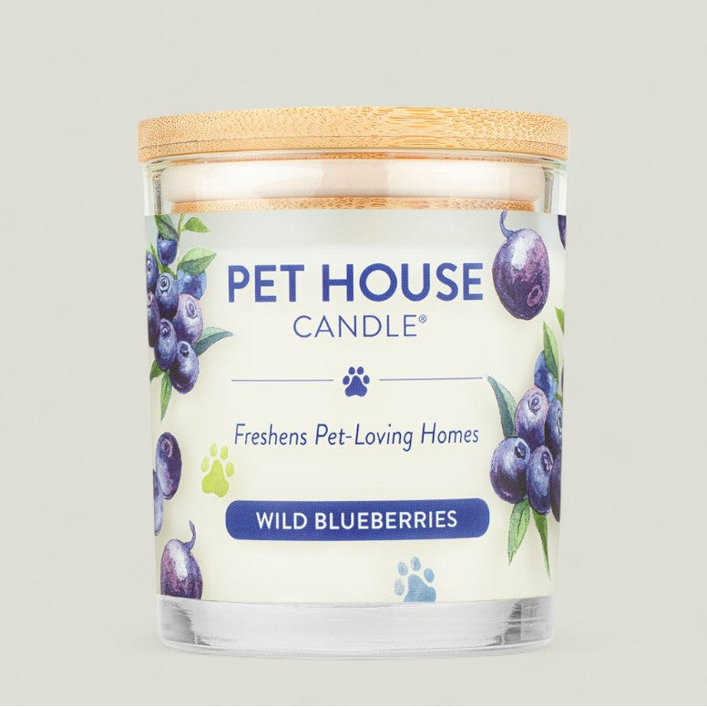 Wild Blueberries - Pet-safe soy candle made with 100% plant-based wax. Neutralizes odors, burns clean, and fills your home with inviting, toxin-free fragrance.