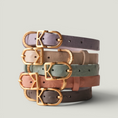 Cargar la imagen en la vista de la galería, KANDOG Macaron II genuine leather dog collars with gold-tone buckle
