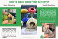 Load image into Gallery viewer, Guía de limpieza para cueva de gato Nala's Pet Furniture Boutique de lana natural con forma de calabaza
