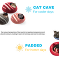 Load image into Gallery viewer, Cueva para gatos Nala's Pet Furniture Boutique de lana natural hecha a mano con diseño de calabaza en varios colores
