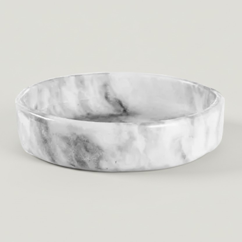 Marble-patterned bowl on a white background