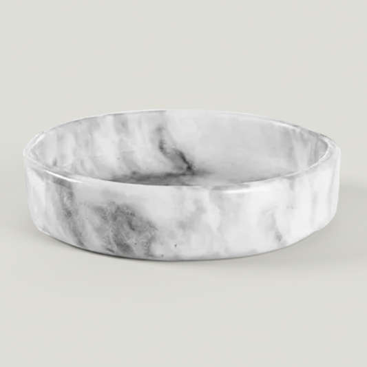 Marble-patterned bowl on a white background