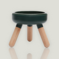 Load image into Gallery viewer, Pet bowl table equipped with an antibacterial porcelain bowl, a silicon base and 3 crafted wood legs.
