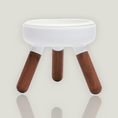 Load image into Gallery viewer, Pet bowl table equipped with an antibacterial porcelain bowl, a silicon base and 3 crafted wood legs.
